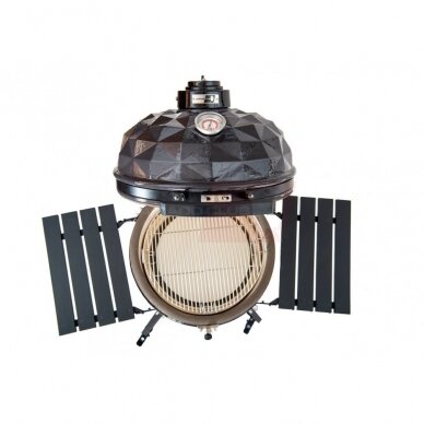 Keraminės kepsninės KAMADOCLUB PRO 2 PREMIUM PLUS, RAUDONA + DOVANA (Kazanas 12l) 2