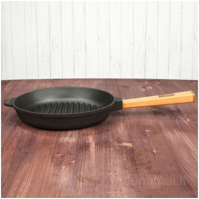 Ketaus grill keptuvė su nuimama rankena Brizoll 26cm 3