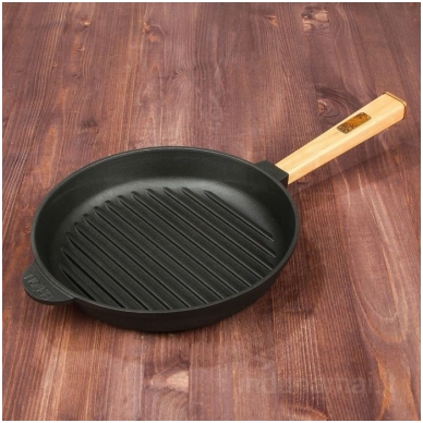 Ketaus grill keptuvė su nuimama rankena Brizoll 26cm 5