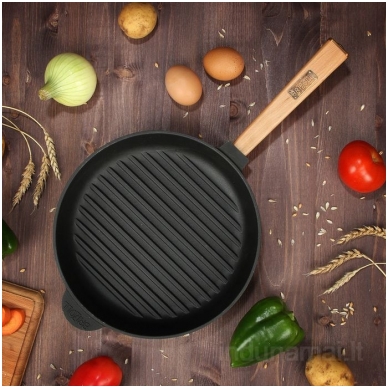 Ketaus grill keptuvė su nuimama rankena Brizoll 26cm 6