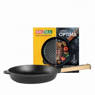 Ketaus grill keptuvė su nuimama rankena Brizoll 24cm 9