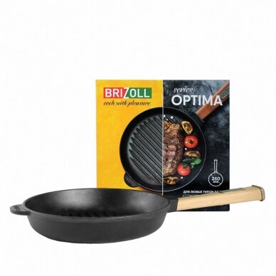 Ketaus grill keptuvė su nuimama rankena Brizoll 26cm 8