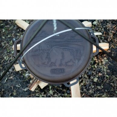 Cast-iron asian cauldron with cast-iron lid-frying pan grill TM "BRIZOLL" 15L "Asia" 7