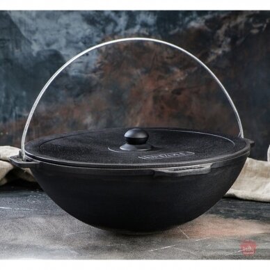 Cast-iron asian cauldron with cast-iron lid ТМ "BRIZOLL" 6L "Asia" 6